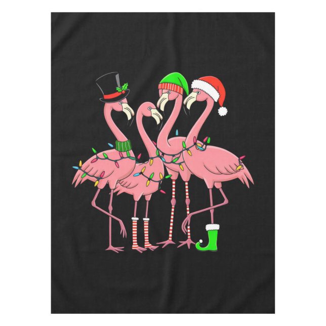 Nappe Flamant rose Joyeux Noël Drôle Flamant rose Lover  (Devant)