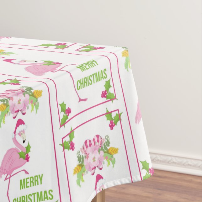 Nappe Flamant rose rose Sucres de canne Santa Hat et Hol (In Situ)