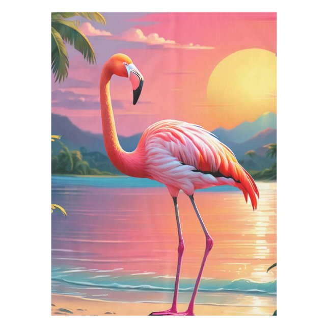 Nappe Flamant rose Sunset Tropical Beach (Devant)