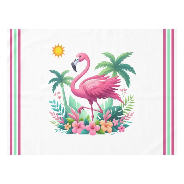 Nappe Flamingo rose tropicale/Floride (Devant (Horizontal))