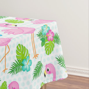 Nappe Flamingo Tropical et Motif Floral d'Été
