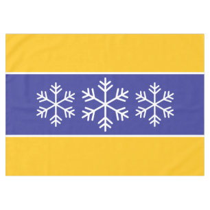 Nappe Flammes de neige alpines Bleu profond Bright Orang