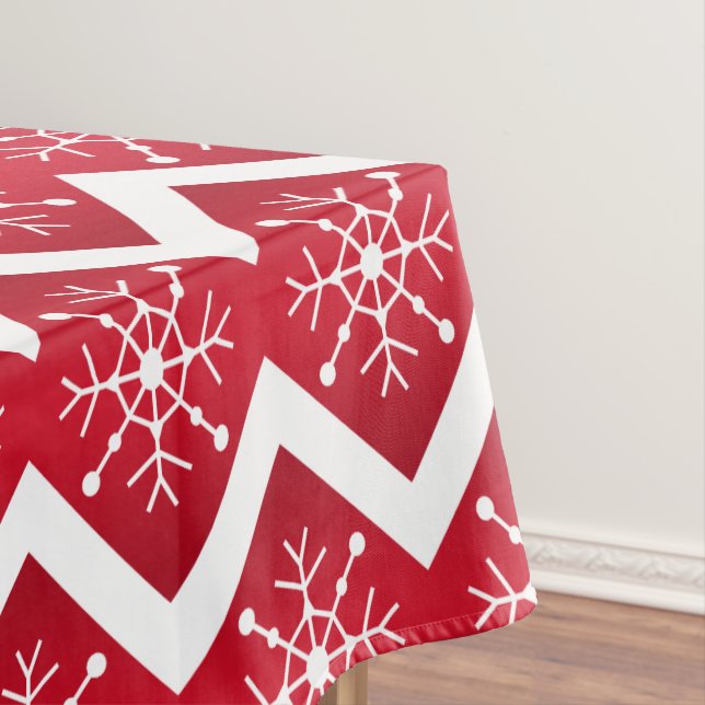 Nappe Flammes de neige rouges et blanches de Noël Motif  (In Situ)