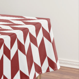 Nappe Flèche Chevron Gras Deux Tons Blancs Rouge