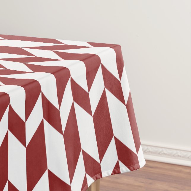 Nappe Flèche Chevron Gras Deux Tons Blancs Rouge (In Situ)