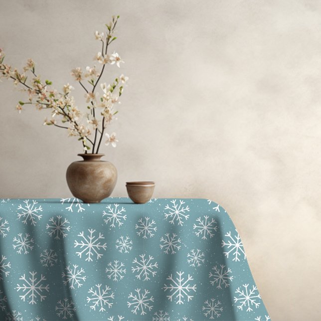Nappe Flèche de neige bleu moderne (Blue Snowflake Table Cloth)