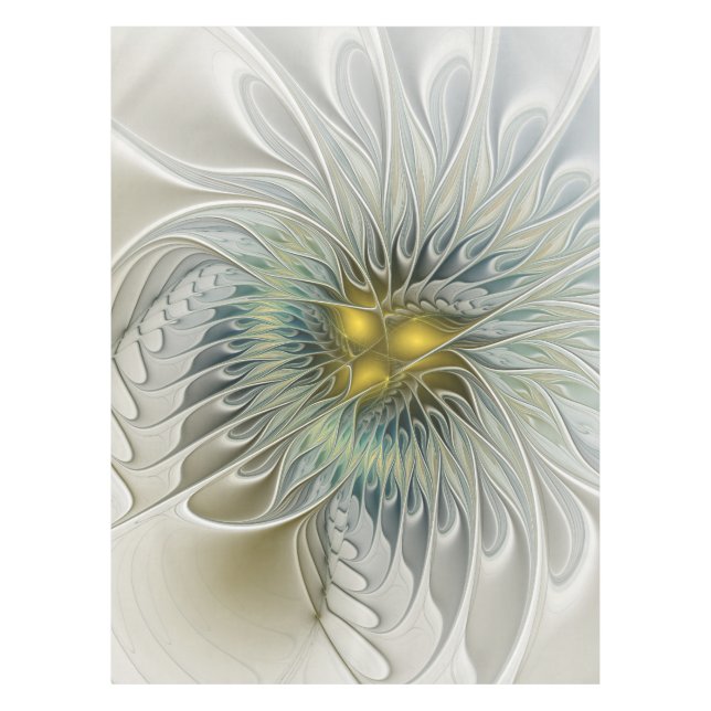Nappe Fleur argentée dorée Fantaisie abstraite Art fract (Devant)