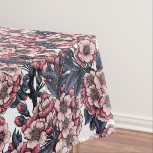 Nappe Fleur de cerisier rose et bleu