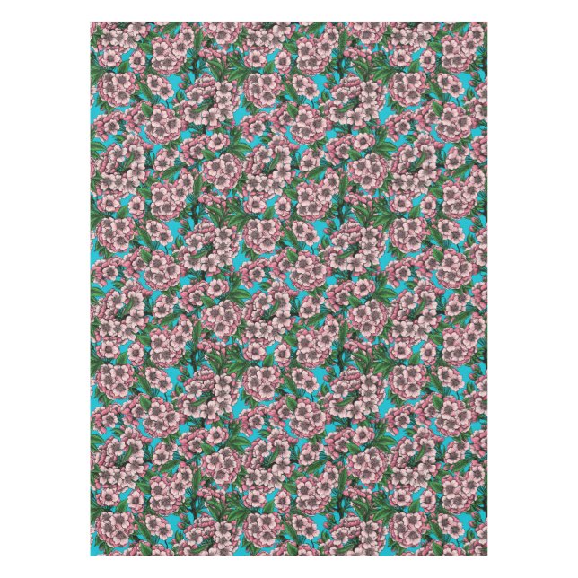 Nappe Fleur de cerisier sur bleu (Devant)