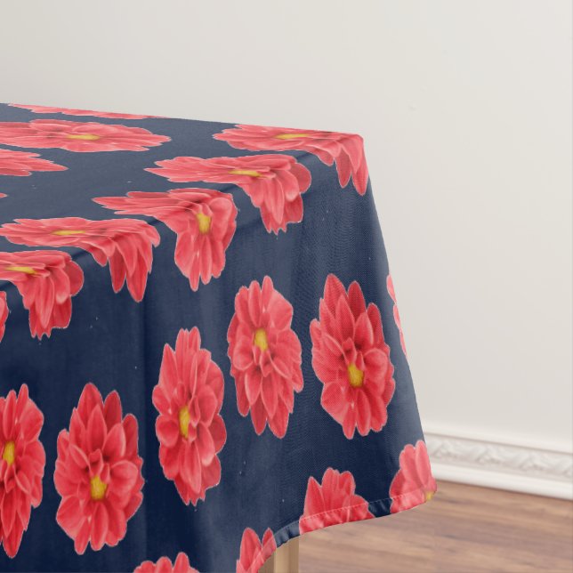 Nappe Fleur de dahlia rose en bleu (In Situ)