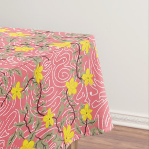 Nappe Fleur de jasmin jaune sur le corail rose