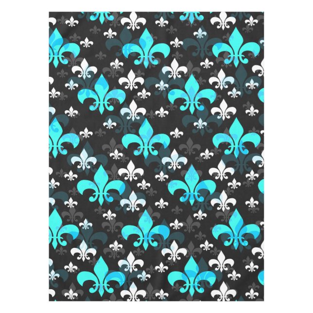 Nappe Fleur De Lis Blanc Bleu (Devant)
