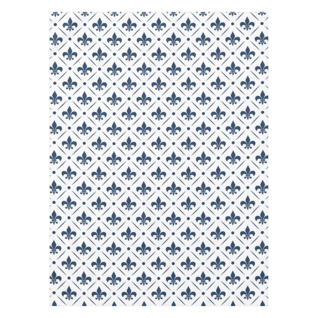 Nappe Fleur De Lis bleu foncé motif sur arrière - plan b (Devant)