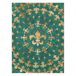 Nappe Fleur de lis ornement Emerald Green