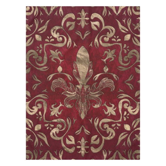 Nappe Fleur de lis rouge et or (Devant)