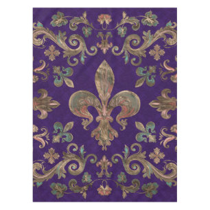 Nappe Fleur de lis Vintage sur le violet royal