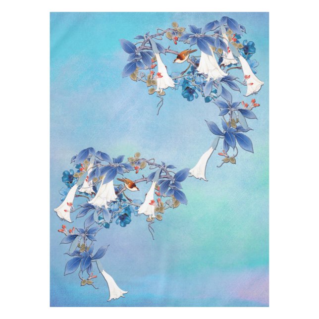 Nappe Fleur de lune d'aquarelle blanche (Devant)