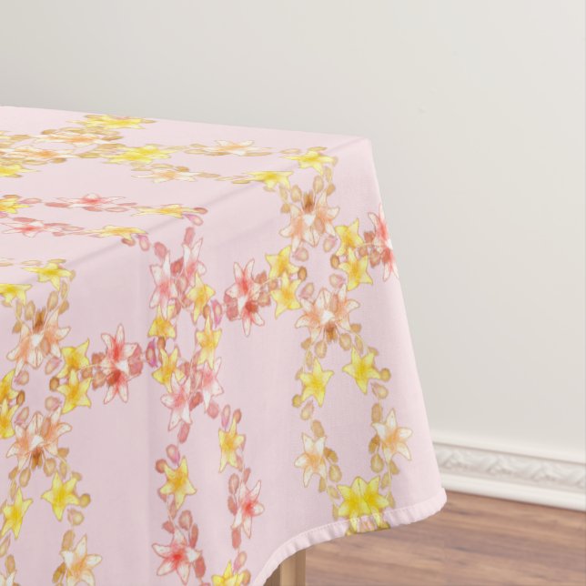Nappe Fleur de Lys Rose et Jaune Élégante (In Situ)