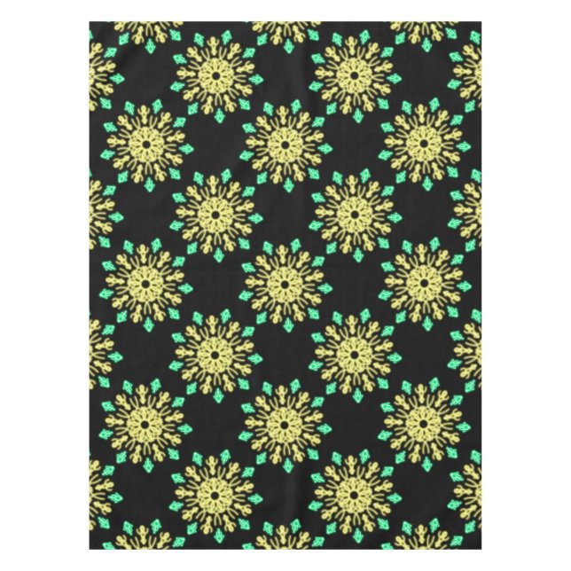 Nappe Fleur de néon jaune et vert (Devant)