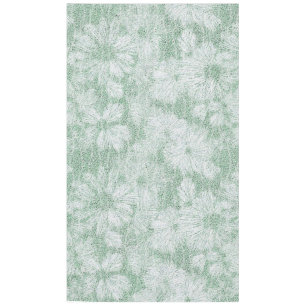Nappe Fleur de Pâquerette Veloutée Vert Menthe