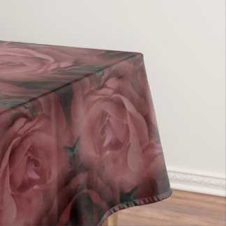 Nappe Fleur de rose rouge Abstrait Motif naturel Vintage