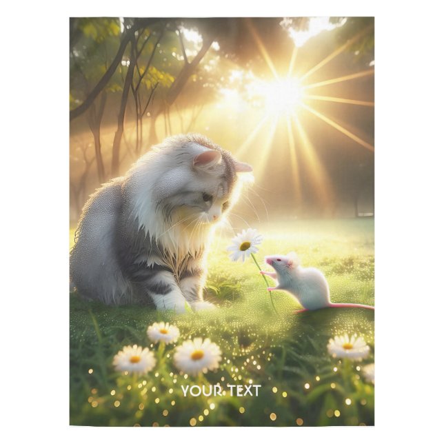 Nappe Fleur de souris de chat mignonne Imaginaire (Devant)