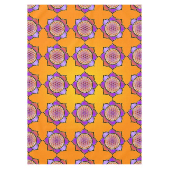 Nappe Fleur de vie / Blume des Lebens - Lotus orange (Devant)