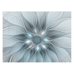Nappe Fleur Joyeuse Abstrait gris bleu floral Fractal