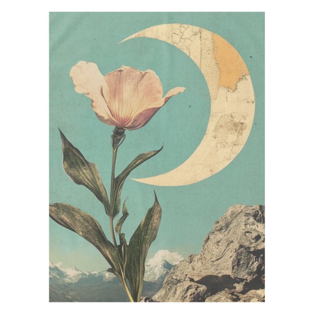 Nappe Fleur rose et lune de croissant (Devant)