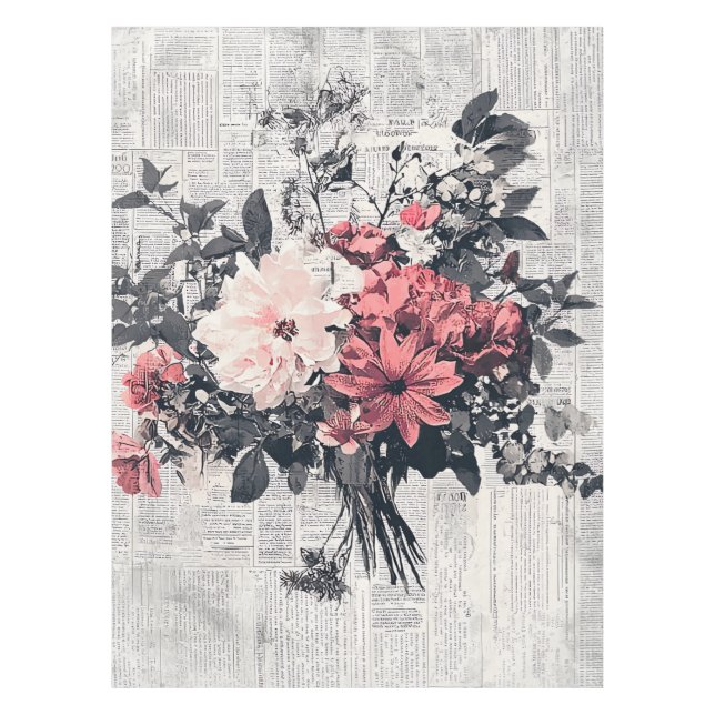 Nappe Fleur rustique et calligraphie - Papier Brown viei (Devant)