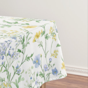 Nappe Fleur sauvage à l'aquarelle bleue