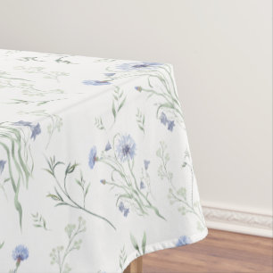 Nappe Fleur sauvage aquarelle bleu sauge