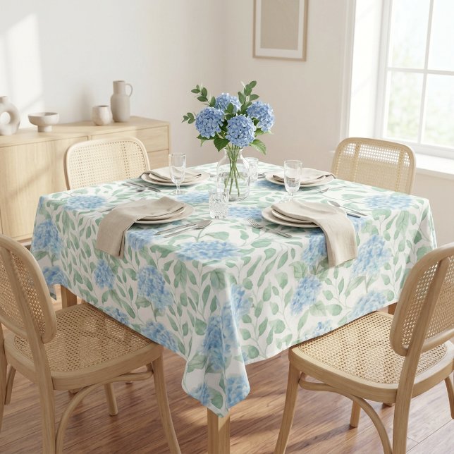 Nappe Fleur sauvage aquarelle bleu vert (Blue Green Watercolor Wildflower Table Cloth)