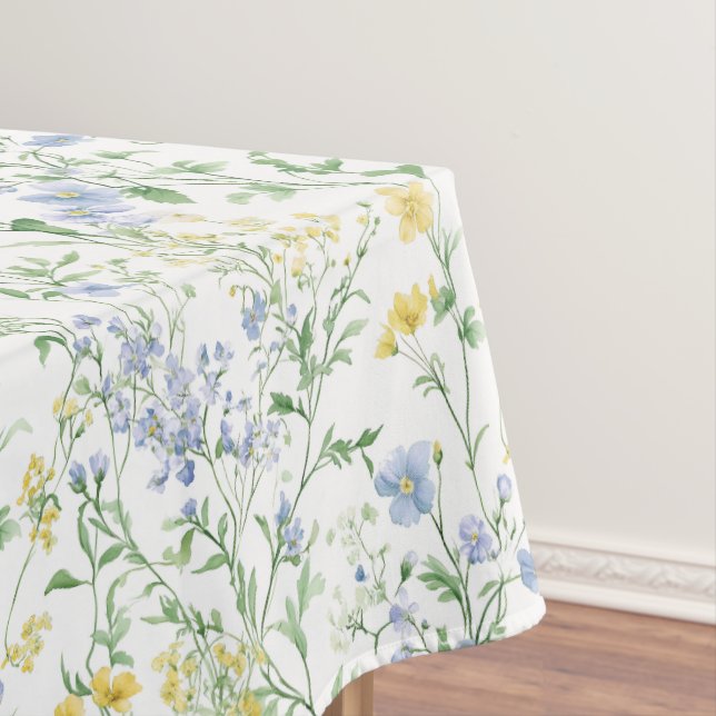 Nappe Fleur sauvage aquarelle bleue (In Situ)
