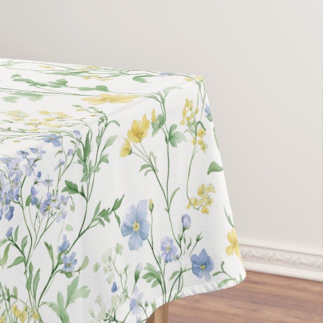 Nappe Fleur sauvage aquarelle bleue (In Situ)
