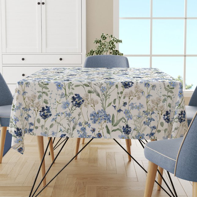 Nappe Fleur sauvage aquarelle bleue (Créateur téléchargé)
