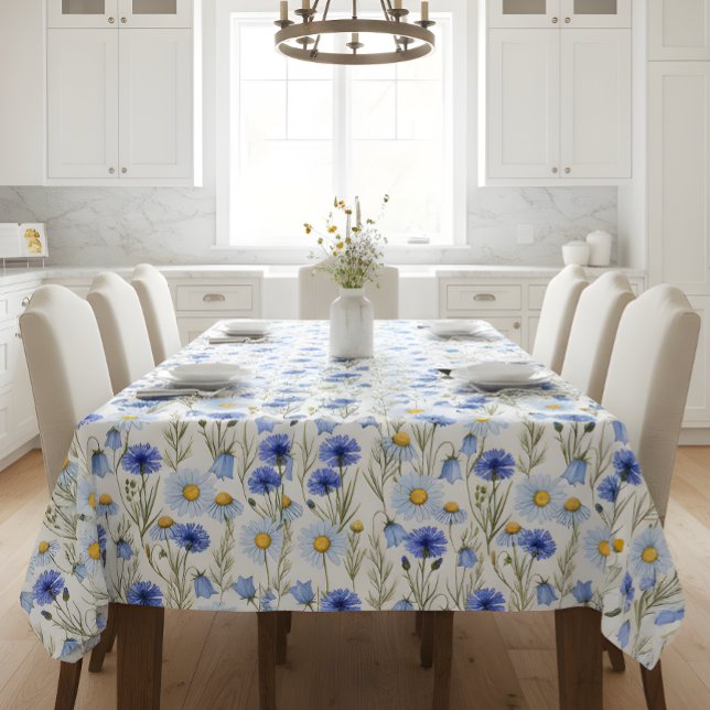 Nappe Fleur sauvage aquarelle bleue (Créateur téléchargé)