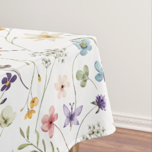 Nappe Fleur sauvage Aquarelle Et Motif Papillons