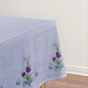 Nappe Fleur violette joueuse avec persiennes Turquoises 