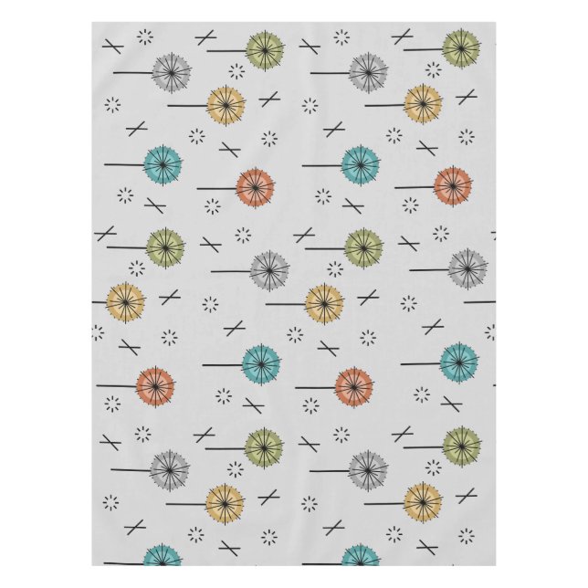 Nappe Fleurs atomiques rétro multicolores (Devant)