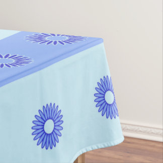 Nappe Fleurs Bleu Clair Bleu Foncé Motif