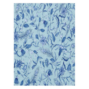 Nappe Fleurs bleues turquoises sur support de texture sc