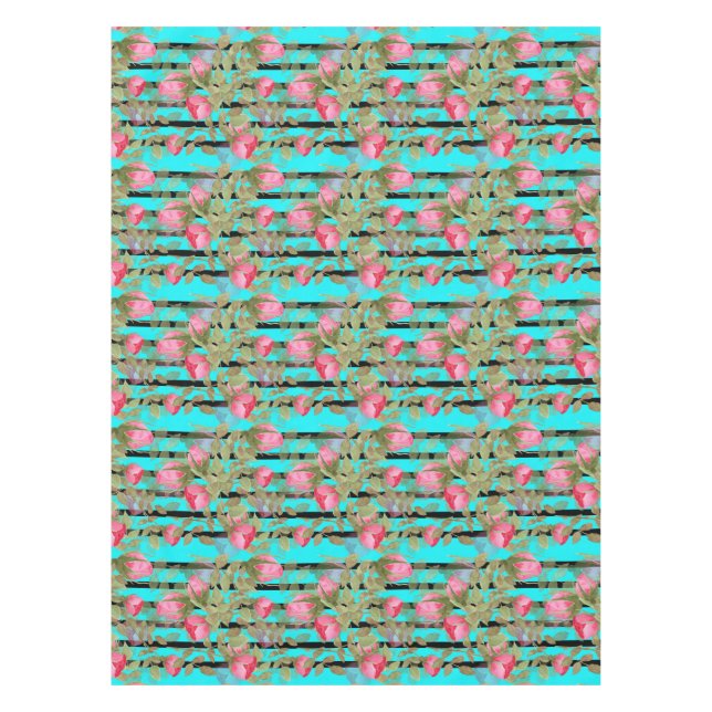 Nappe Fleurs d'aquarelle rose rose roses romes florales (Devant)