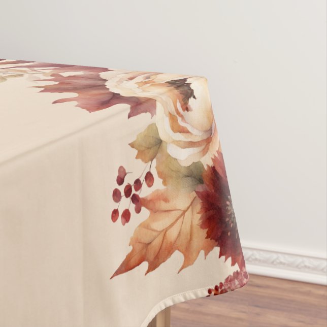 Nappe Fleurs d'automne à l'aquarelle- (In Situ)