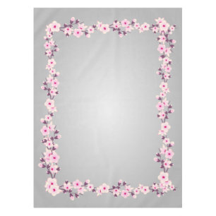 Nappe Fleurs De Cerisier Rose Gris