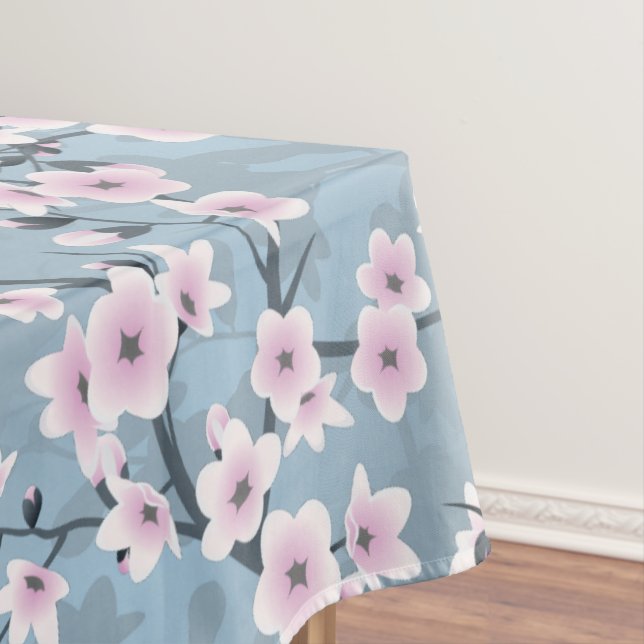 Nappe Fleurs de cerisier Rose Poussiéreux Bleu terne (In Situ)