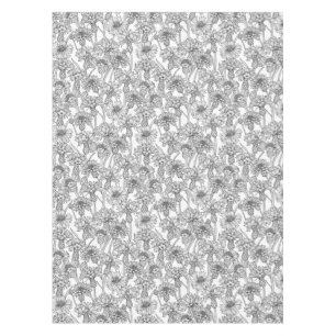 Nappe Fleurs de Cornflowers, fleurs sauvages en noir et