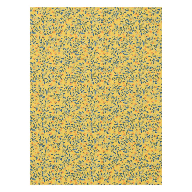 Nappe Fleurs de gribouillis en bleu et jaune (Devant)