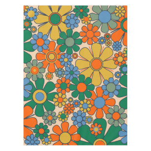 Nappe Fleurs de Jardin Rétro Super 60s les années 70 mot
