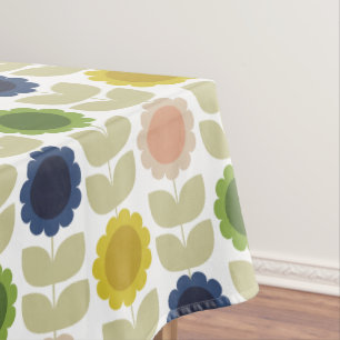 Nappe Fleurs de l'Été Rétro Groovy Tiges